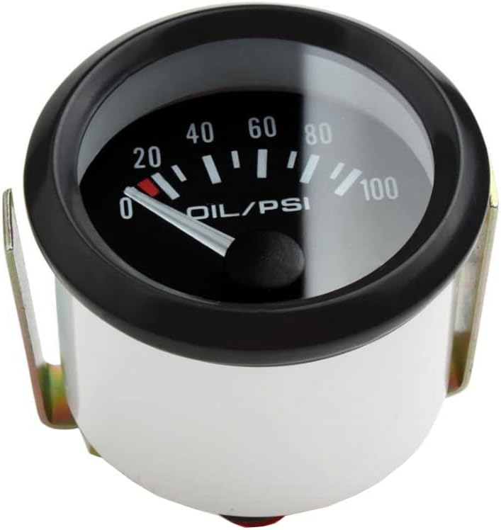 E Support Universal Car 2" 52mm Pointer Oil Press Pressure Gauge Meter Celsius White LED Light Indicator Display Electrical - Image 2